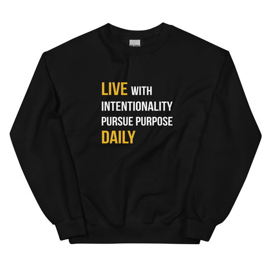 Live with Intentionality Black Classic Sweatshirt
